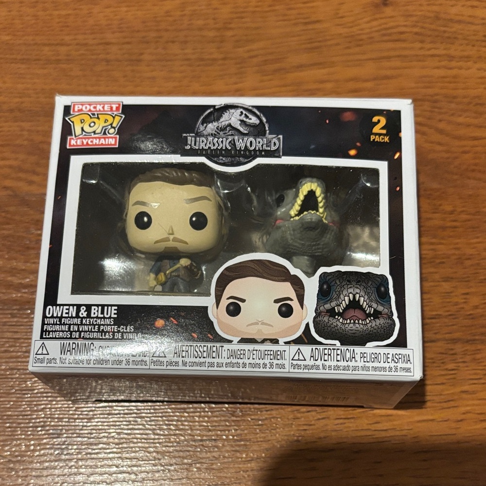 Funko Jurassic World Keychain Set - Owen & Blue Figures